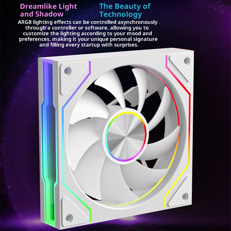 Power Trian PRISM 9 Pro 120mm ARGB PC Fan Quiet Cooling 12V Large Air Volume Computer Chassis Fans 4PIN 61.5CFM/800-1800RPM