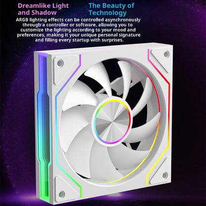 Power Trian PRISM 9 Pro 120mm ARGB PC Fan Quiet Cooling 12V Large Air Volume Computer Chassis Fans 4PIN 61.5CFM/800-1800RPM