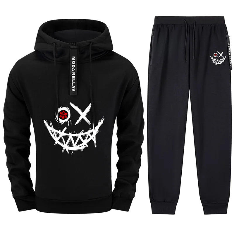 2025 New Arrival Men's Sportswear Zipper Hoodie + Pants Urban Casual Fashion Sweatshirt Outfit Autumn Winter Training Sport Suit