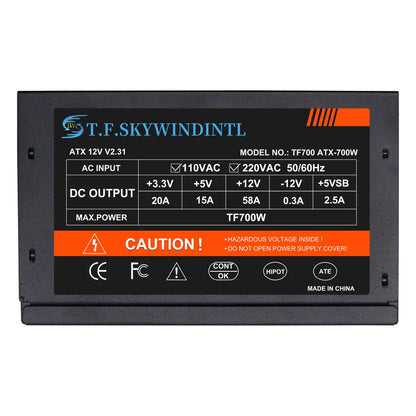 700W PC PSU Power Supply unit Black Gaming Quiet 120mm  Fan 24pin 12V ATX Desktop computer Power Supply for BTC