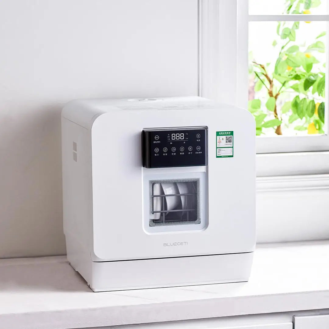 Countertop dishwasher with 75°C high-temperature sterilization and 360° double-layer spray dishwasher