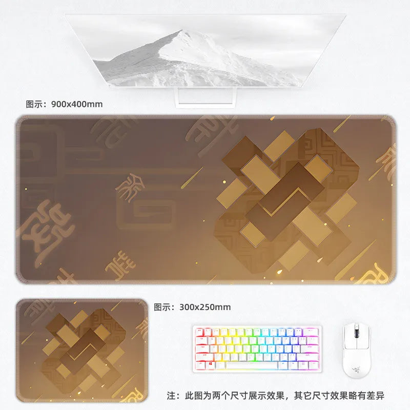 Genshin Impact Postcard Mouse Pad Large Custom Computer Keyboard Game Pads Home Office Desktop Mat