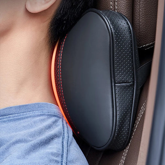 2PCS Cowhide Car Neck Pillows Soft Breathable Universal Seat Headrest Support Auto Interior Decoration Top Quality