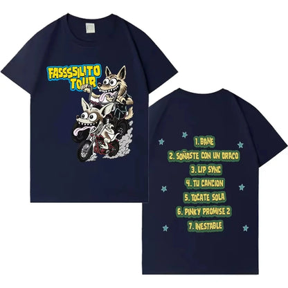 Rapper Lucho Rk La Pantera Ta Facil Tour Harajuku Print T-shirt 2026 Men Women Hip-hop Cozy Casual Cotton Tshirts Fans Gift