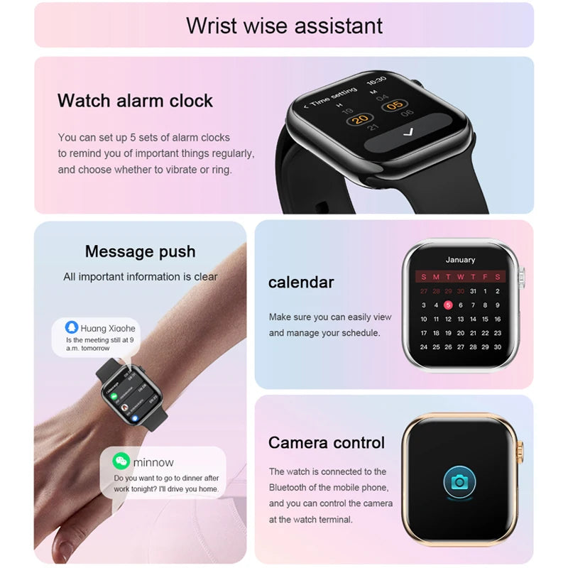 2025 New for Watch 10 Smart Watch Men HD AMOLED Music 3D Surround Health monitoring Bluetooth Call Waterproof Woman smart watchs