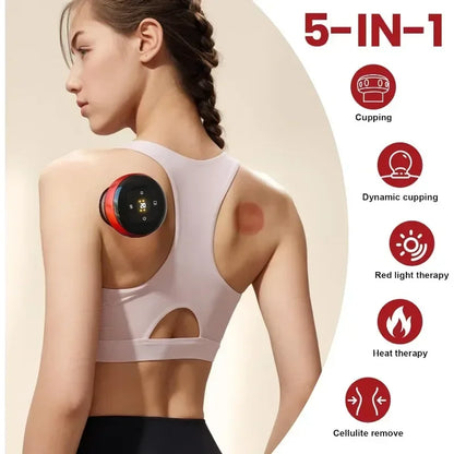Smart Electric Vacuum Cupping Device Body Scraping Massager Heating Suction Cup Device Physical Fatigue Relief Beauty Health