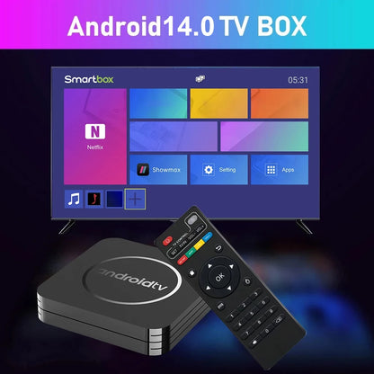 Android 14 8K Ultra HD Q11 Smart TV Box Fast Stable Transmission Media Player 4GB 64GB Large Memory Google Assistant Set Top Box