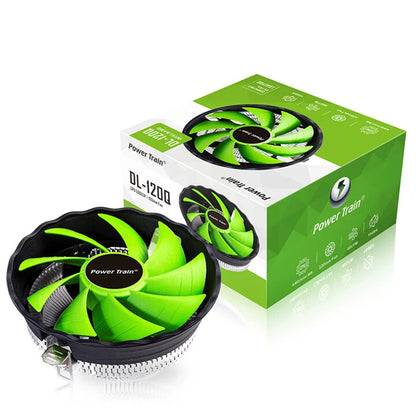 PowerTrain Armored DL120Q Under-Pressure CPU Cooler for Desktop Computer Mainframe Fan 115X/1200/1700/AM4/AM3/AM2/FM2/FM1