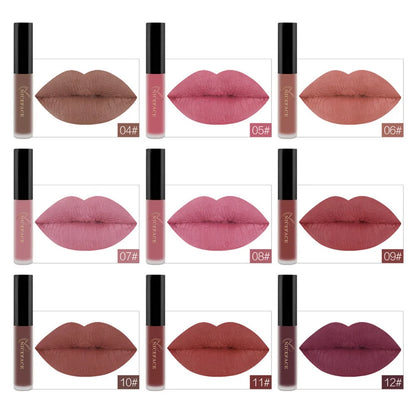 NICEFACE 34 Color Lip Gloss Waterproof Nude Matte Liquid Lipstick Moisturizing Long Lasting Lipgloss Lip Makeup Beauty Cosmetics