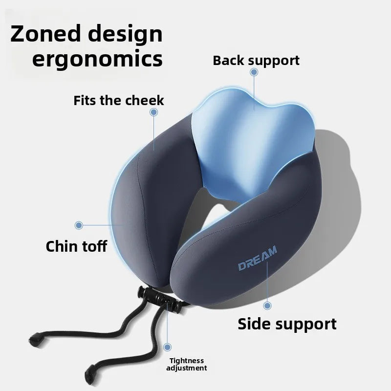 Memory Foam Travel Neck Pillow U Shape Ergonomic Support for Airplane Car Office Comfortable Portable Cervical Pillow