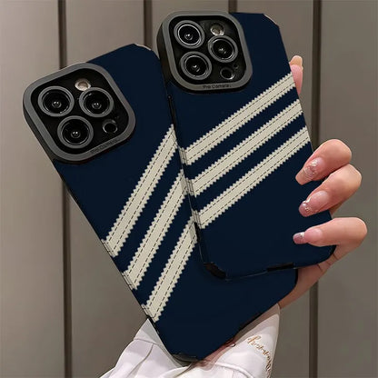Striped patterned stylish phone case for iPhone14 13 12 11 7 8Pro/ Max /Plus XR XS anti-fall and shock-proof rear cover