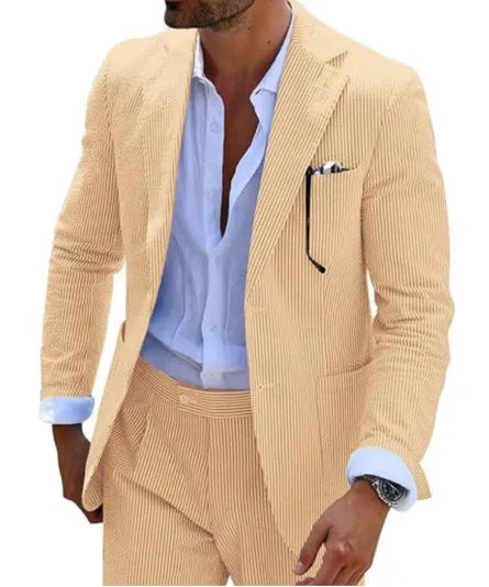 2025 Spring New Men Digital Print Casual Suit Set Jacket Pants Two Piece Cross Border Trade