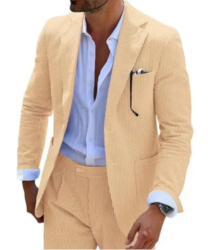 2025 Spring New Men Digital Print Casual Suit Set Jacket Pants Two Piece Cross Border Trade