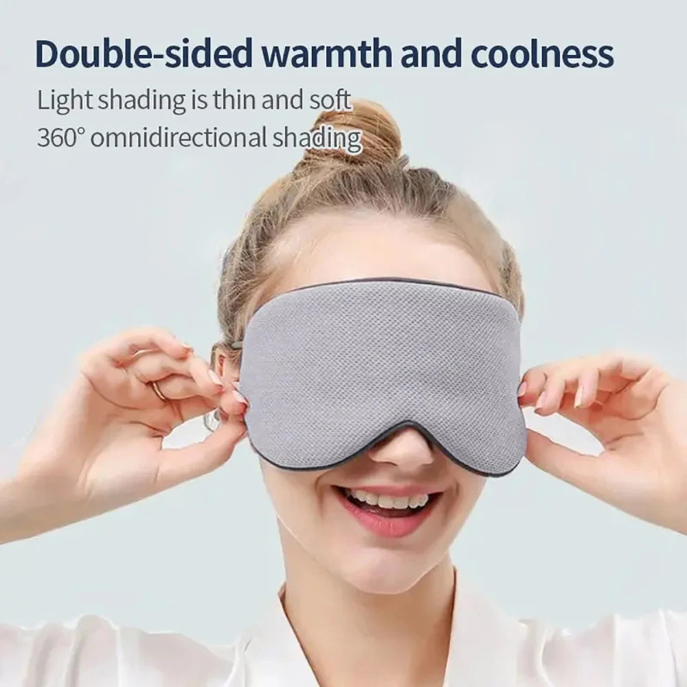 Eye Mask Ice Silk Warm And Cool Dual Use Sleeping Mask Adjustable Travel Light Blocking Breathable Eye Cover Blindfold Eye Patch