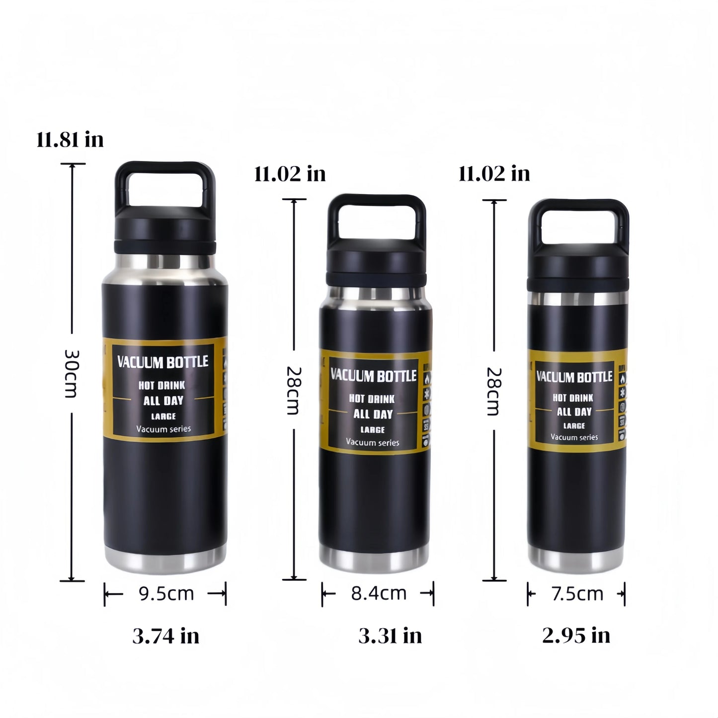 600ML/800ML/1100ML Stainless Steel Vacuum Flasks Insulated Water Bottle Keep Cold&Hot Thermos Coffee Mug with Lid Thermos Bottle