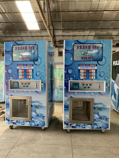 160kgs/24h Automatic Ice Cube Making and Selling Machine Self-service Ice Vending Machine With Auot Bagging