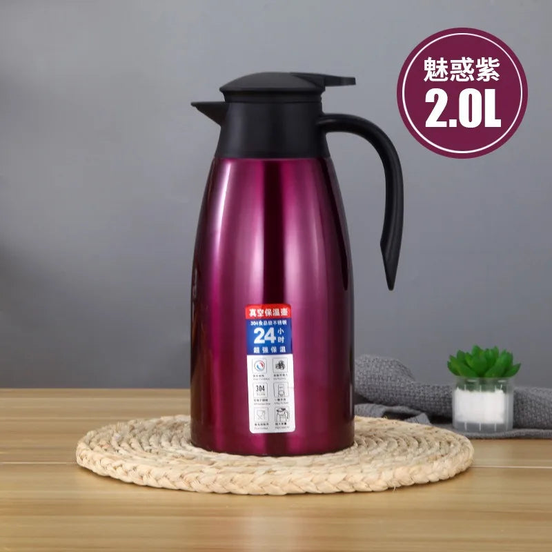 2L304 stainless steel vacuum insulated kettle thermos European coffee pot household hot water bottle household insulated kettle