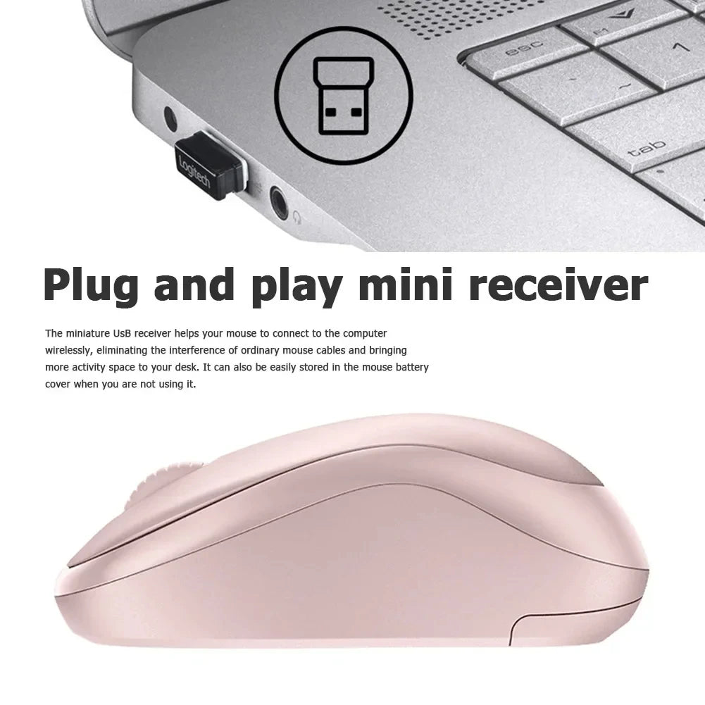 Logitech M221 Silent Wireless Mouse for Laptop, PC – USB Portable, Office & Home Use, Comfortable, Reliable, Plug-and-Play