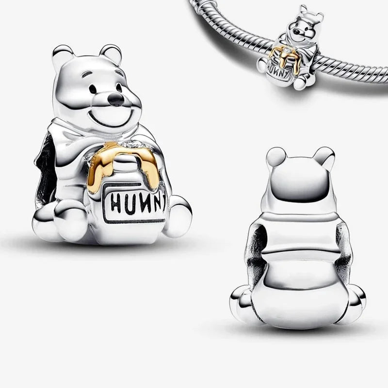 Disney Plata De Ley 925 Silver Charm Monster Activity Flowers Pendant Beads Original Women Bracelets Bangles DIY Jewelry Gift