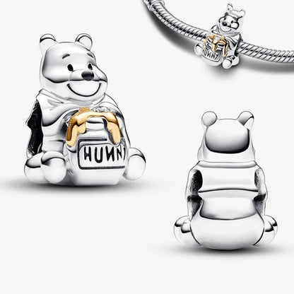 Disney Plata De Ley 925 Silver Charm Monster Activity Flowers Pendant Beads Original Women Bracelets Bangles DIY Jewelry Gift