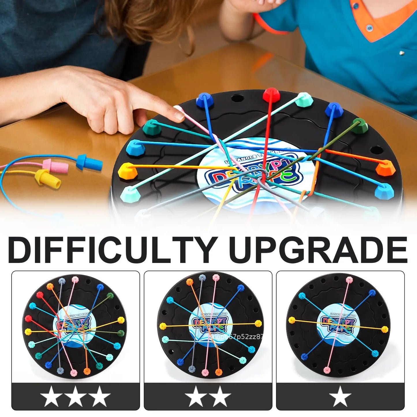 Kid's educational game with multi-level challenges, stress relief games and knot games, suitable for parent-child interaction
