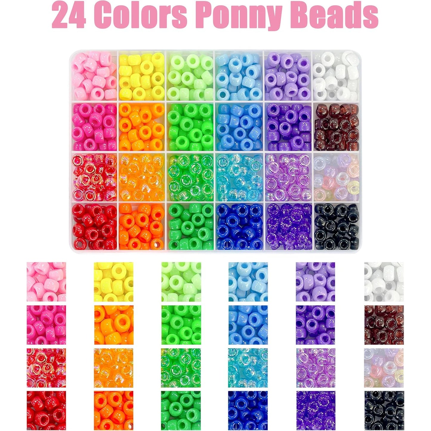 1100pcs Bracelet Making Kit Pony Beads  Polymer Clay Beads Beads Letter Beads For Jewelry Making DIY Arts Earring