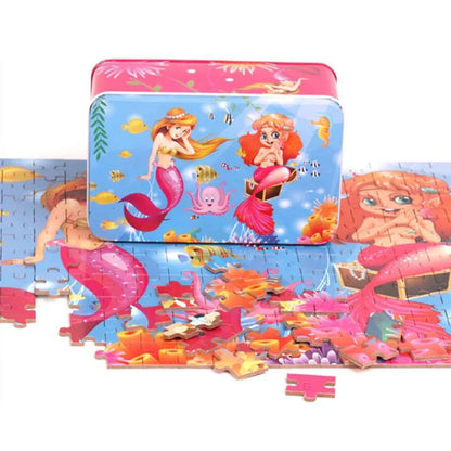 200 Pieces Puzzles for Kids Cartoon Animal Mermaid Jigsaw Puzzle Toy Learning Educational Toys for Children Montessori Games