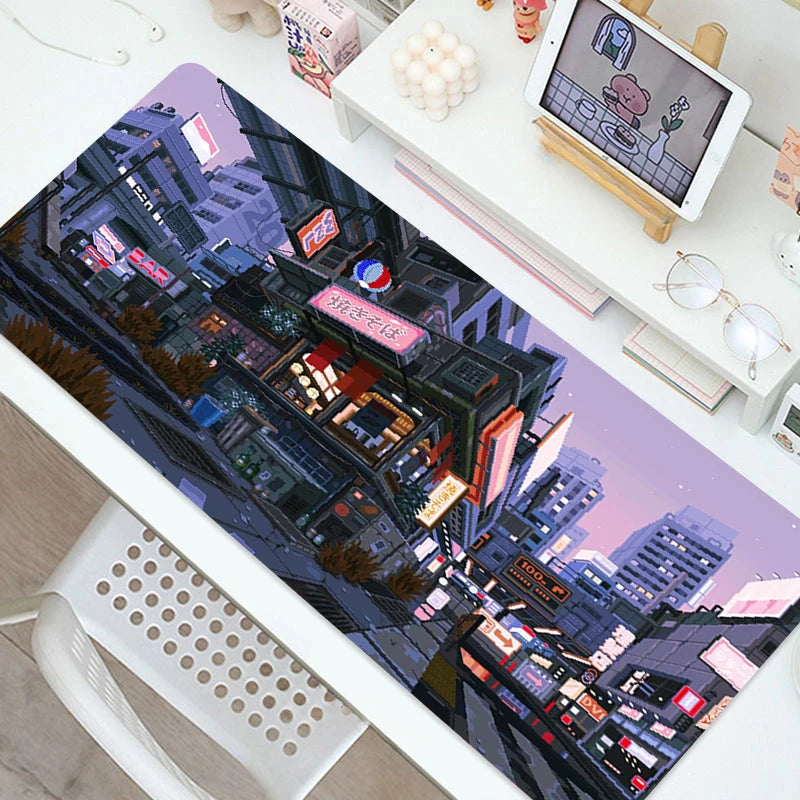 City Street Print Art Gaming MousePad Computer Laptop Gamer Table Mats Anti Slip Soft Mouse Pads for Home Office Accessories