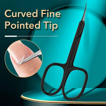 Curved Scissors  Multi-Purpose Stainless Steel Non-Slip Grip Scent-Free Shar Beauty Tool for Eyebrows Nails and Makeup Care