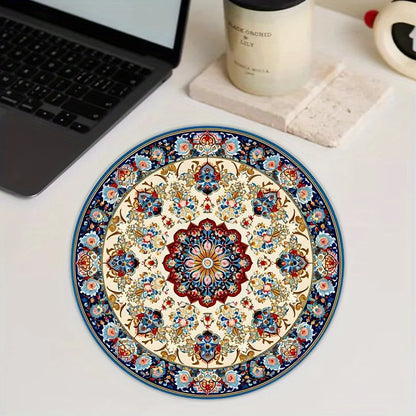 Music record design round mouse pad small desk pad portable Desk Mat pc accessories rubber anti-slip suitable for work and game