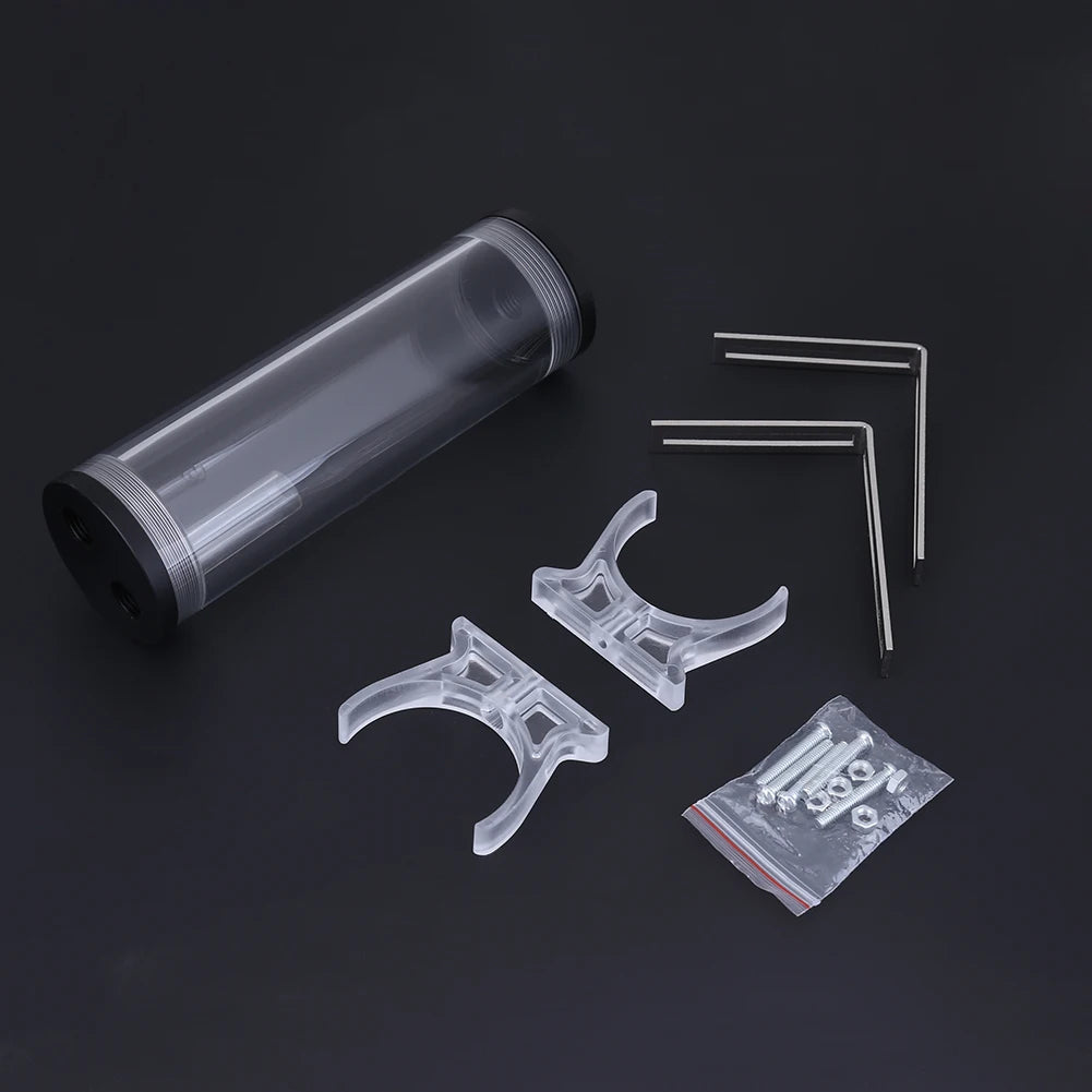 160mm/110mm Transparent Water Cooling Tank Acrylic Cylinder Water Reservoir G1/4 Thread Water Cooling Rasdiator For PC Computer