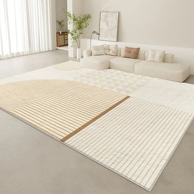Stylish Simple Living Room Carpet Easy Maintenance Anti-Dirt Thick Velvet Texture Durable Floor Mat for Home