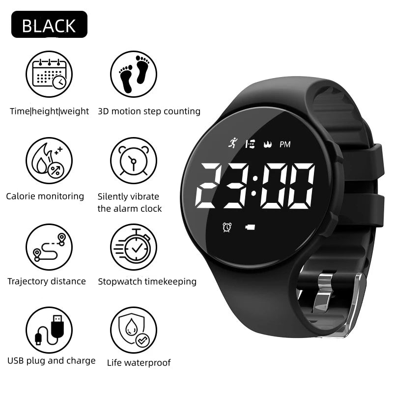 Smart Watch Rate Smartwatch Fitness Tracker Silent Vibration Alarm Clock to Get Up Step Counting Waterproof Smart Brac