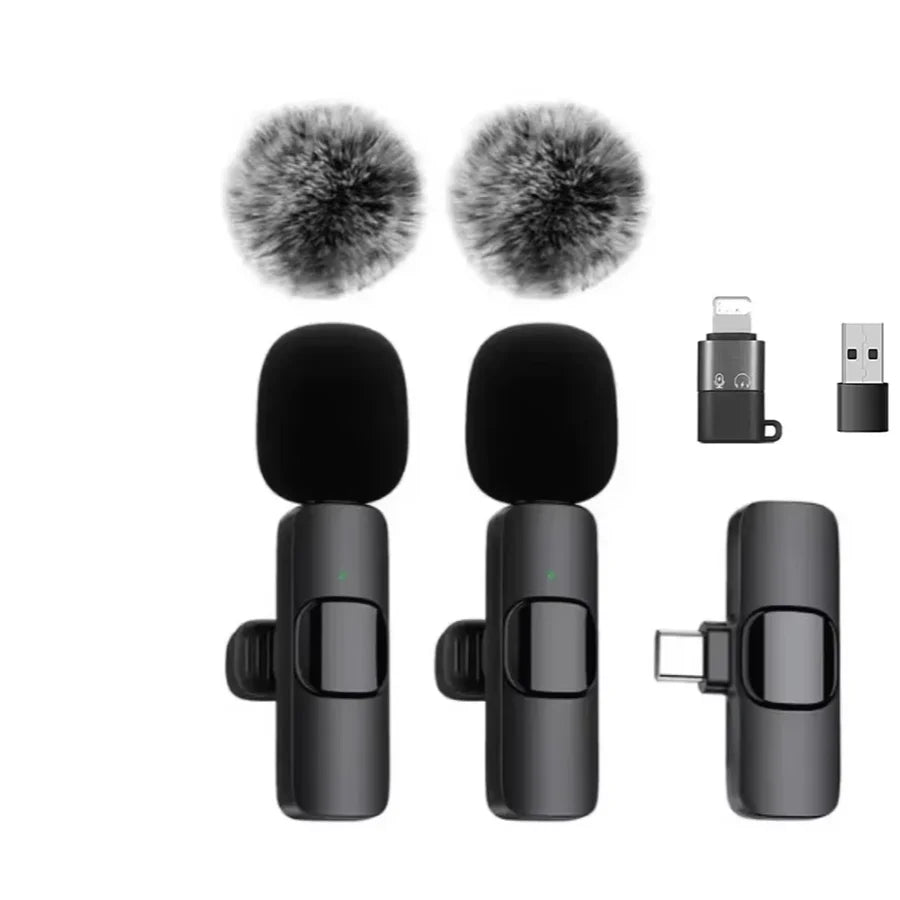 Mini Portable Wireless Lavalier Microphone for Live Broadcast Gaming Audio Video Recording iPhone Android