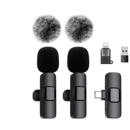 Mini Portable Wireless Lavalier Microphone for Live Broadcast Gaming Audio Video Recording iPhone Android