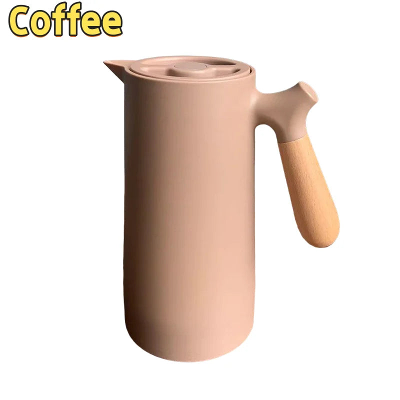 1000ML Large Capacity Thermos Nordic Thermal Insulation Kettle Coffee Thermal Insulation Pot Glass Liner Thermos Hot Water