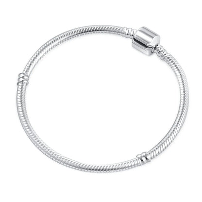 2025 New Disney Mickey Mouse Spider Man Heart Clip Original 925 Silver Plated Bracelet Love Buckle Bead Decoration DIY Women's