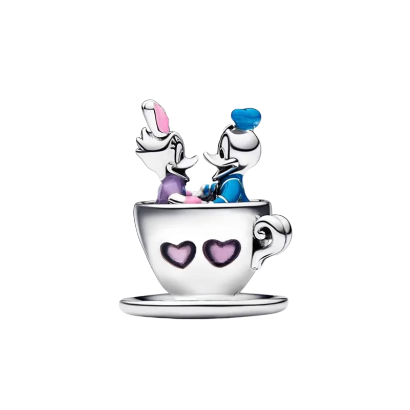 Disney Plata De Ley 925 Silver Charm Monster Activity Flowers Pendant Beads Original Women Bracelets Bangles DIY Jewelry Gift