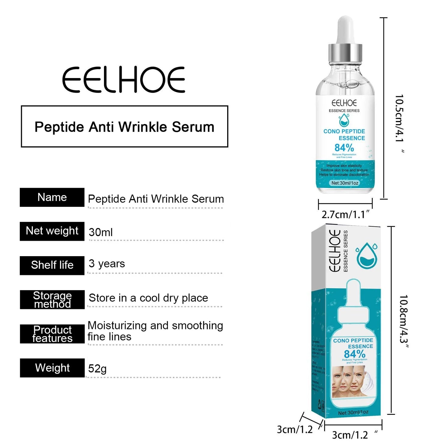 Anti Wrinkle Serum for Face Lift Firming Improve Rough Sagging Tightening Fade Forehead Lines Promote Collagen Age Spots Removal