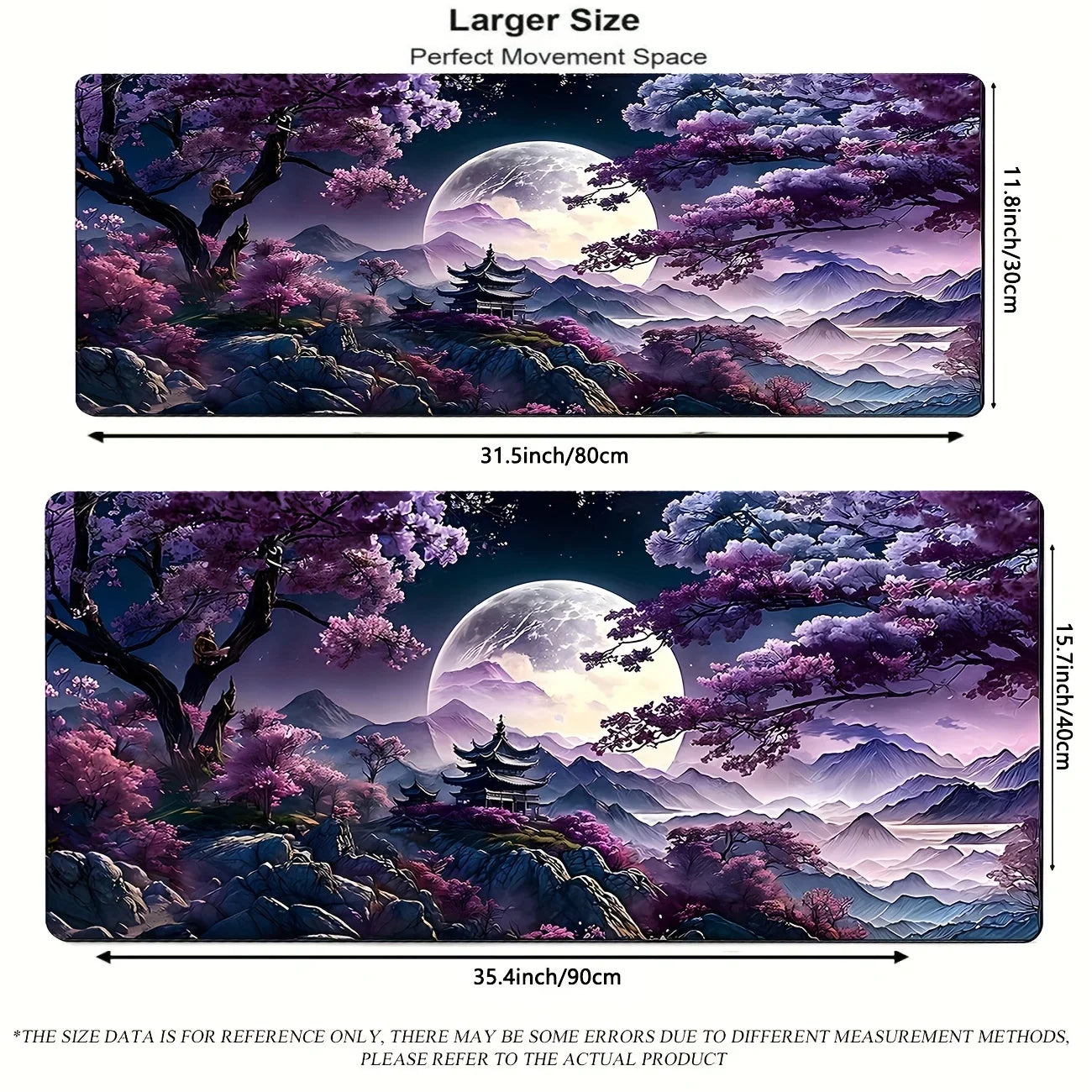 Japanese Cherry Blossom Wave Mouse Pad Purple Gaming XL Home New HD Mousepad XXL Non-Slip Office Keyboard Carpet Laptop Mice Mat