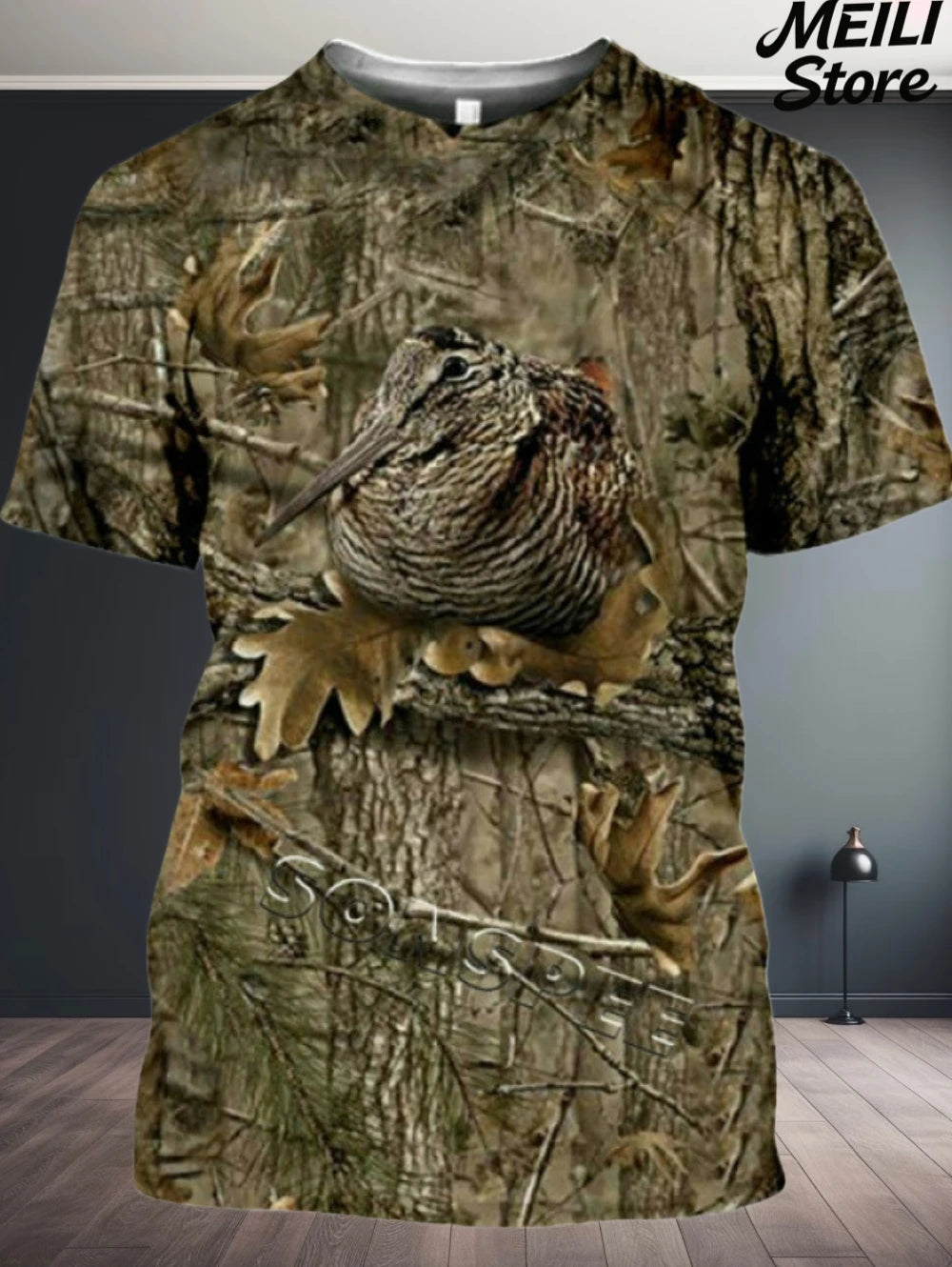 New Male T-Shirt Hunting Animal 3D Print Summer Camouflage Short Sleeve Funny Tops Casual Daily Outdoor Street Men's Clothing