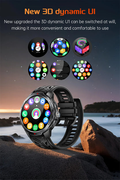 2026 New Smart Watch Men with Flashlight Sports 3ATM Waterproof 1100 mAh Large battery BT Call  Man for Android iOS Smartwatch