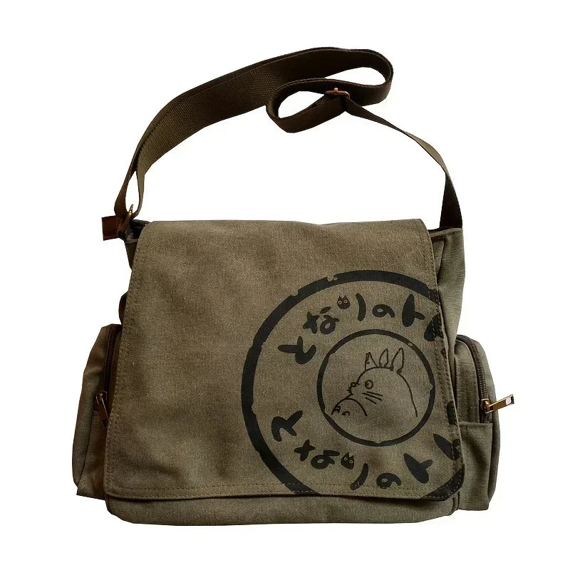 Women's Canvas Shoulder Bag Large Capacity Crossbody Bag Cartoon Messenger Tote Bag Bags Bags