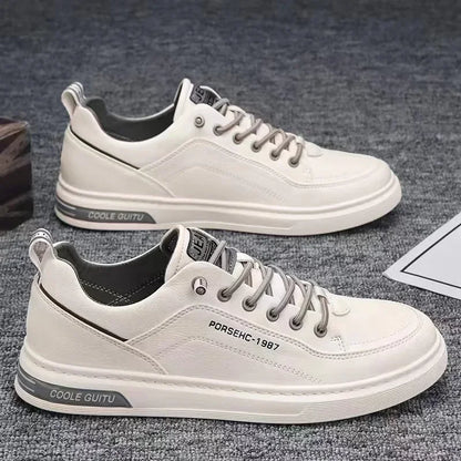 2025 New Trendy Versatile Cloth Shoes Men's Spring New Breathable White Shoes Men's Sports and Leisure Board Shoes Trendy Shoes