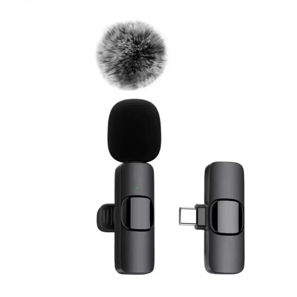 Mini Portable Wireless Lavalier Microphone for Live Broadcast Gaming Audio Video Recording iPhone Android