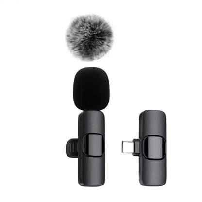 Mini Portable Wireless Lavalier Microphone for Live Broadcast Gaming Audio Video Recording iPhone Android
