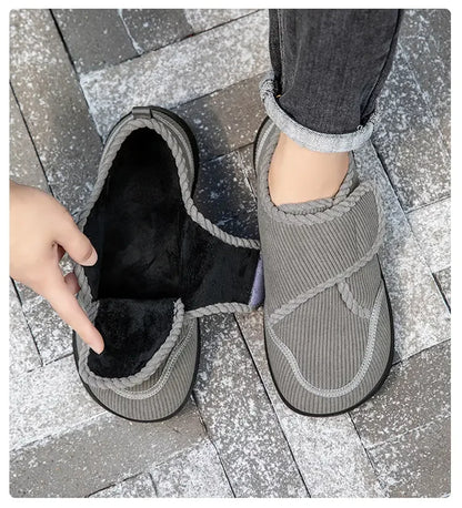 Wide Footed Shoes Winter Suede Casual Shoes Men Anti Slip Sole Loafers Women Minimalist Style Snow Comfortable Thick Soled Shoes