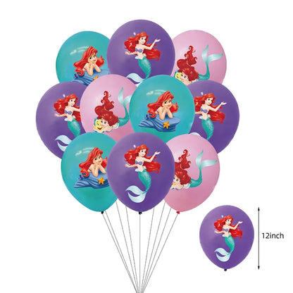 The Little Mermaid Birthday Party Decoration Princess Ariel Paper Napkin Plate Cup Tablecloth Balloons Kids Baby Shower Supplies