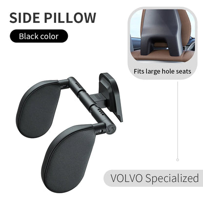 Ergonomic Volvo Dedicated Side Neck Support Pillow - High Density Memory Foam Wipeable PVC Leather Universal for All Seasons