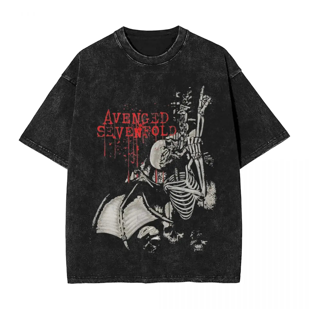 Avenged Sevenfold T Shirts Hip Hop Washed Cotton T-Shirt Vintage Men Women Tops Streetwear Printed Tee Shirt
